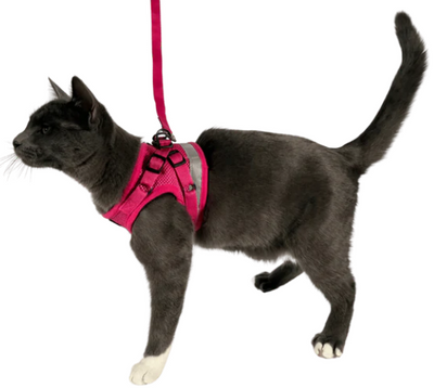Travelcat kattsele med koppel Rosa