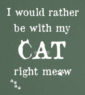 Supercat T shirt med tryck Right Meow Grön