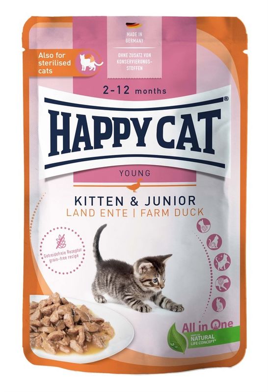 HappyCat Kitten, anka i sås 85g