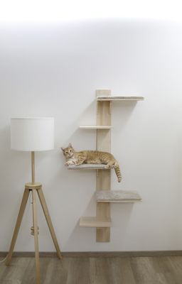 Timber vägghängd kattmöbel