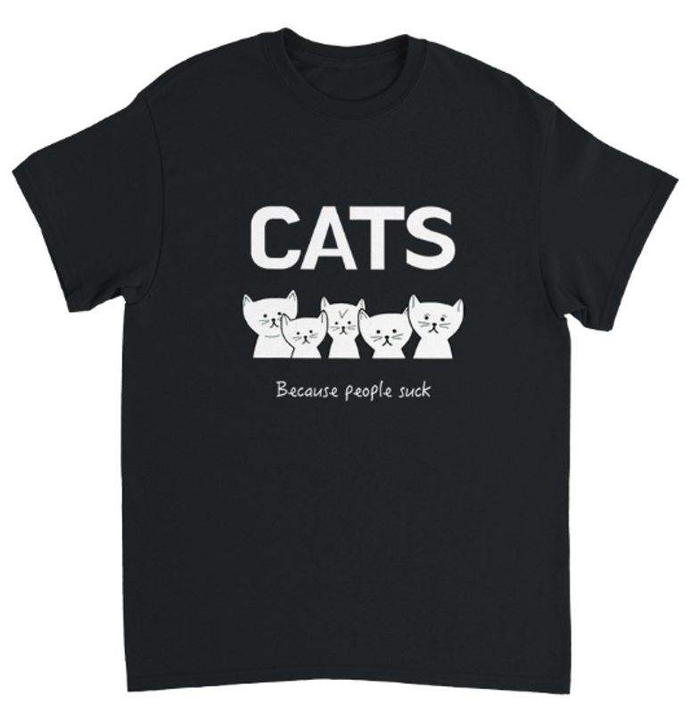 Supercat T shirt med tryck CATS Svart XXL