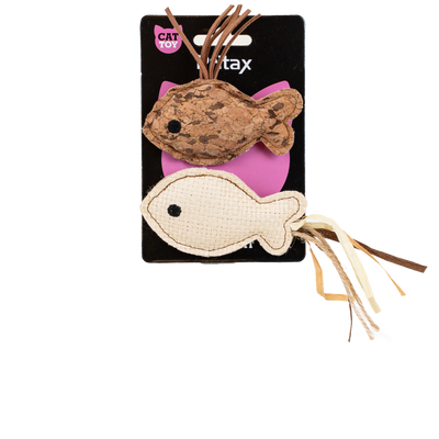 Kattleksak Natural 2-pack Fiskar