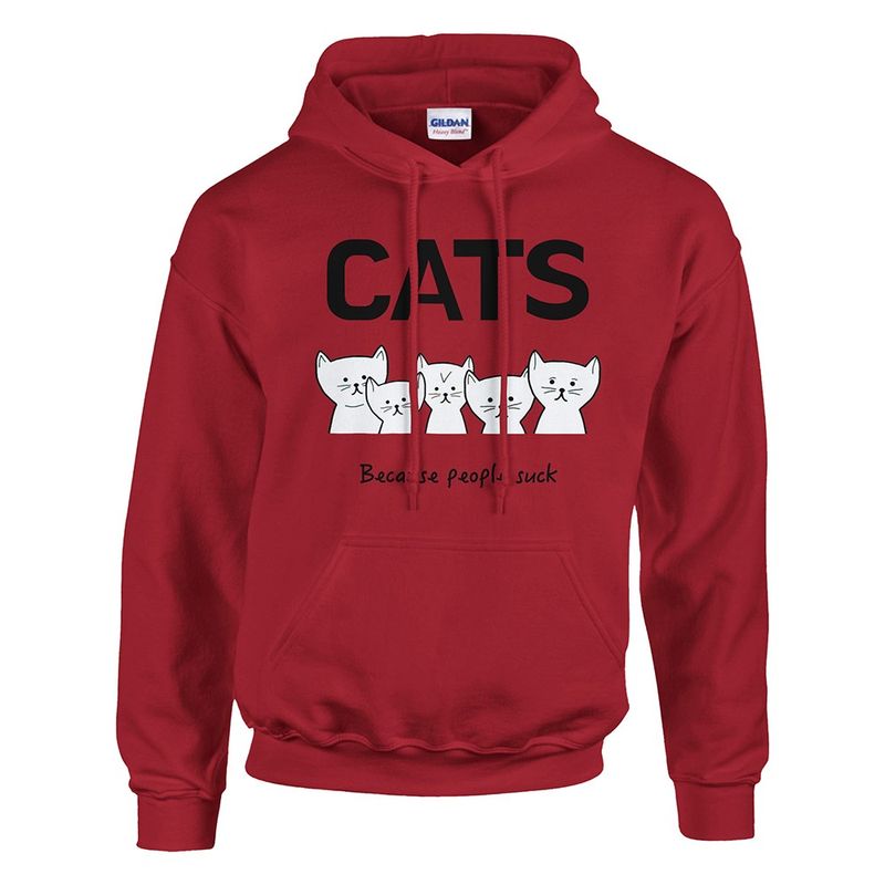 Supercat Hoodie med tryck, CATS röd L
