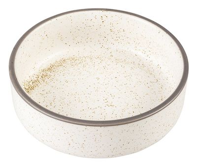 Kattmatskål prickig Vit