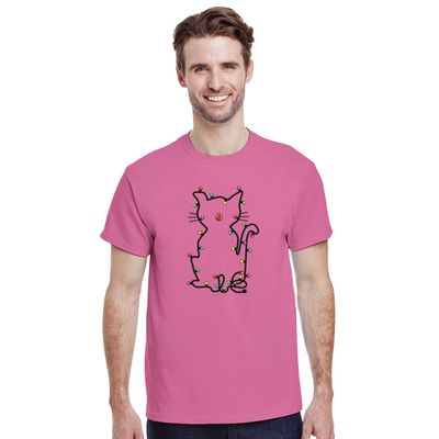 Supercat T shirt med tryck Kittylights rosa