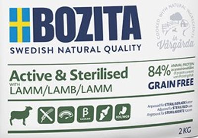 Bozita Active & Sterilised Grain free Lamb 2 kg