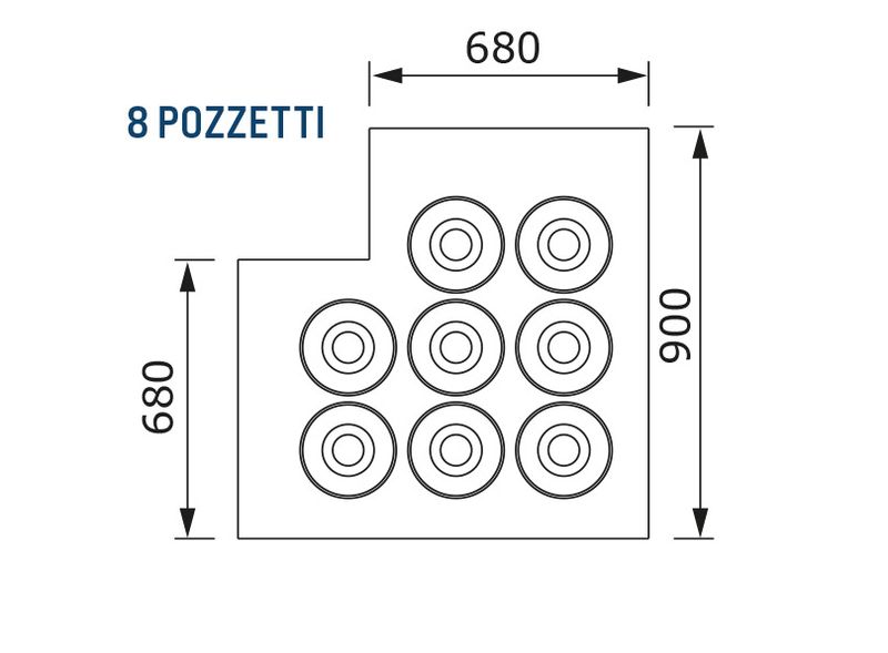 Glassdisk Pozzetti - 2 rad