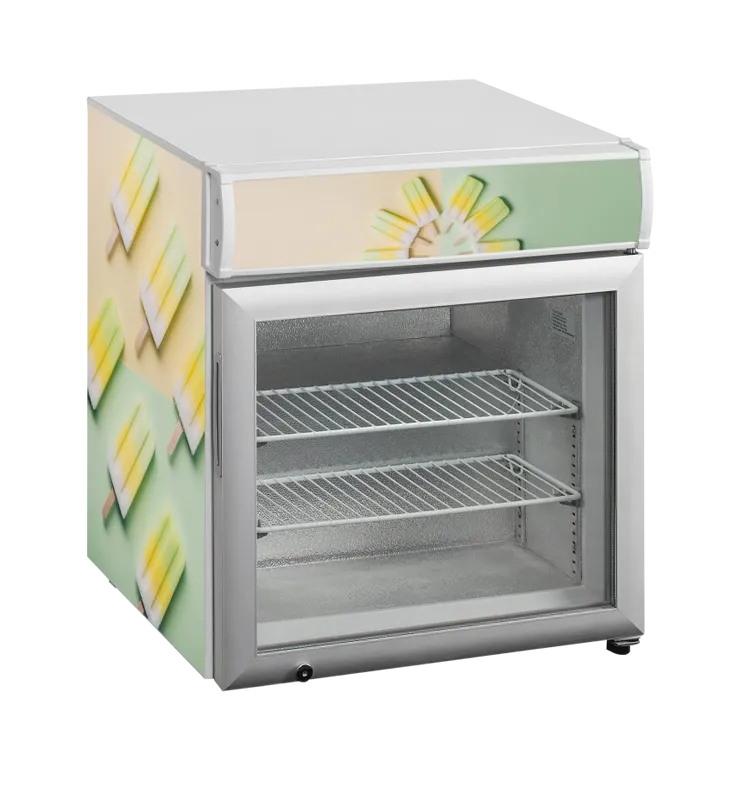 Bordsfrys (exponeringsfrys) för glass