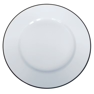 Tallrik rund Blocho Kaszub vit med svart