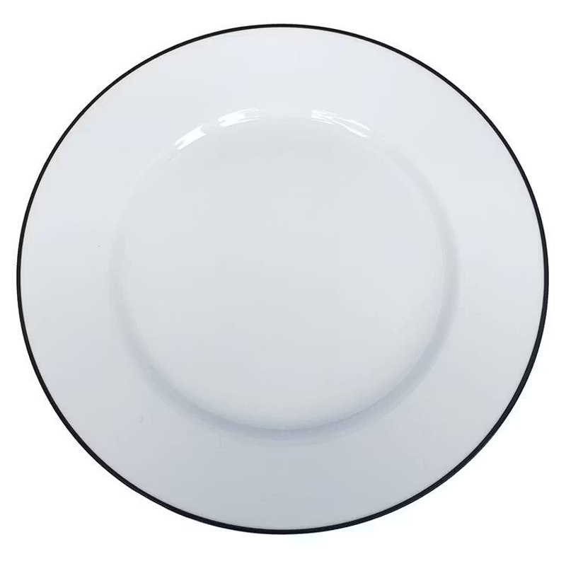 Tallrik rund Blocho Kaszub vit med svart