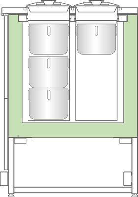 Standard pozzettikarapin för glass
