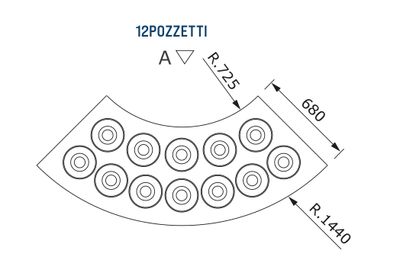 Glassdisk Pozzetti - 2 rad