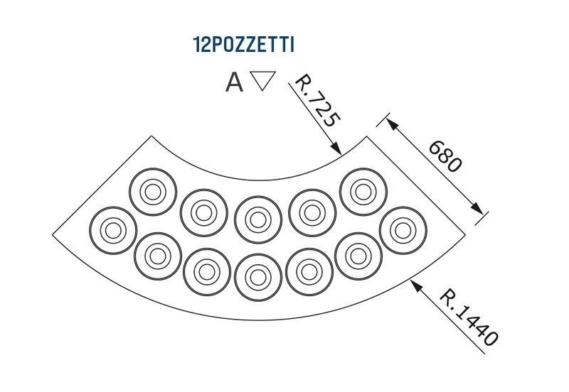 Glassdisk Pozzetti - 2 rad