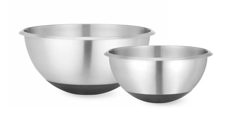 Rostfri bunke med gummibas