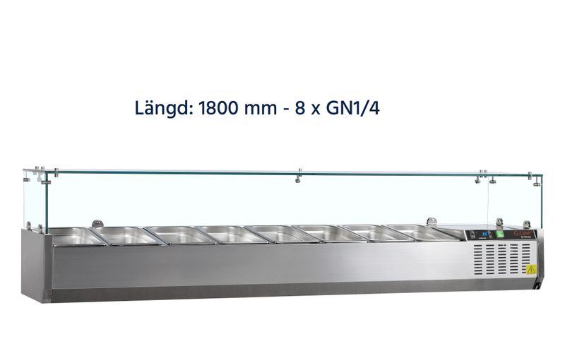 Kylränna - Glasöverhylla 1/4 GN