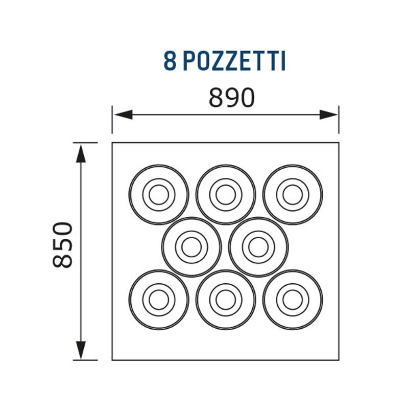 Glassdisk Pozzetti - 3 rad