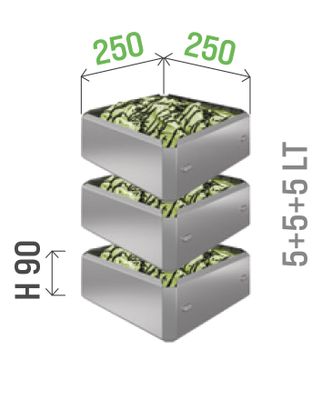 Fykantig karapin för glass