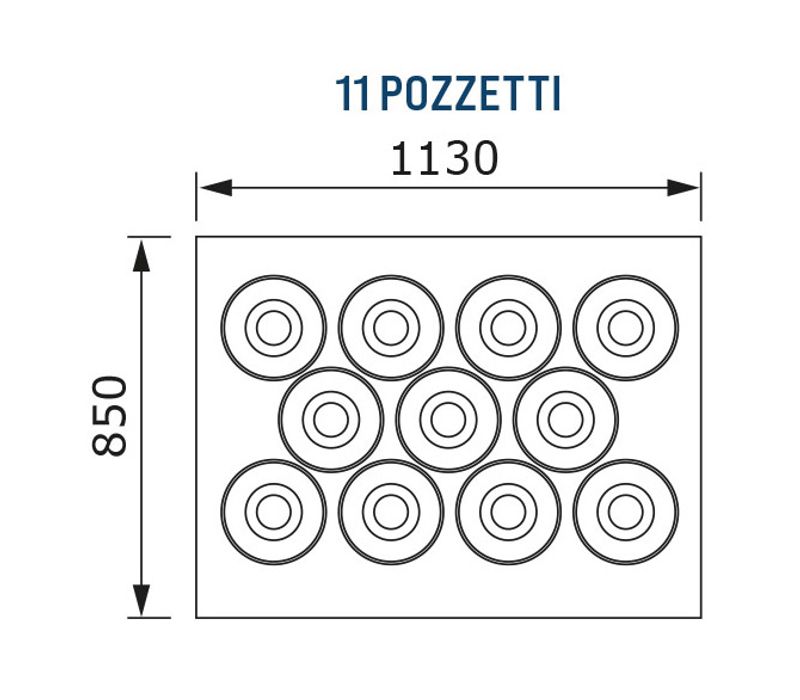 Glassdisk Pozzetti - 3 rad