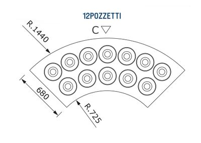 Glassdisk Pozzetti - 2 rad