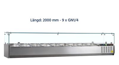 Kylränna - Glasöverhylla 1/4 GN