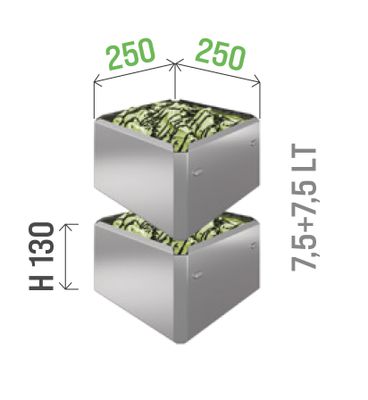 Fykantig karapin för glass
