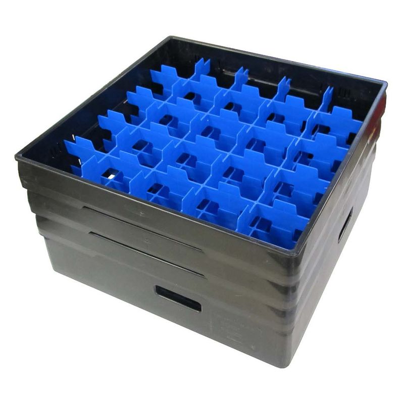 Fackindelad diskkorg för glas diameter max 87 mm