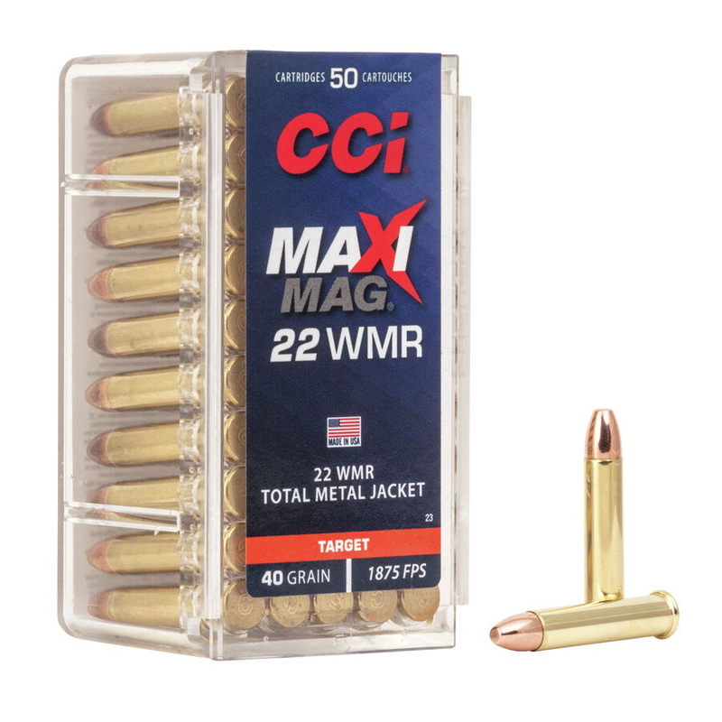 CCI RIMFIRE AMMUNITION 22 WMR MAXI-MAG TMJ 40GR 50/BOX