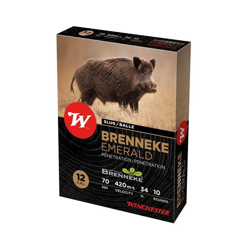 WINCHESTER Kaliber 12, SLUG BRENNEKE EMERALD, 12-70, 20mm, 34g - 10 ASK