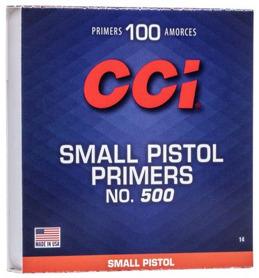 CCI STANDARD SMALL PISTOL PRIMER .500 CLAM 100/ASK