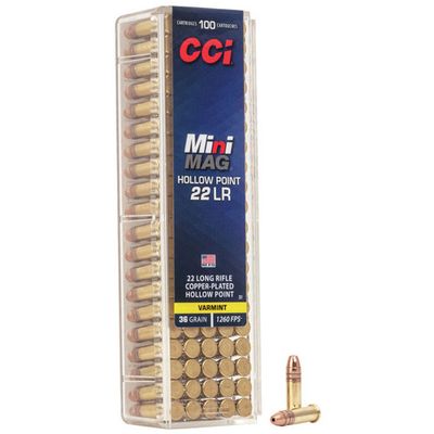 CCI RIMFIRE AMMUNITION 22 LR MINI-MAG CP HP 36GR 100/BOX