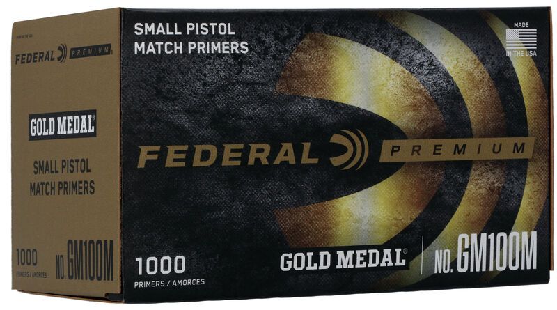 FEDERAL GOLD MEDAL CENTERFIRE SMALL PISTOL PRIMER CLAM 100/ASK