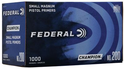 FEDERAL CHAMPION CENTERFIRE SMALL MAG PISTOL PRIMER .200 CLAM 100/ASK