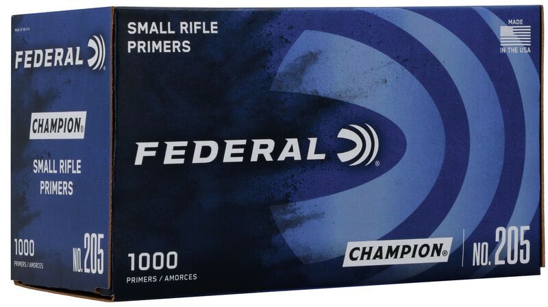 FEDERAL CHAMPION CENTERFIRE SMALL RIFLE PRIMER .205 CLAM 100/ASK