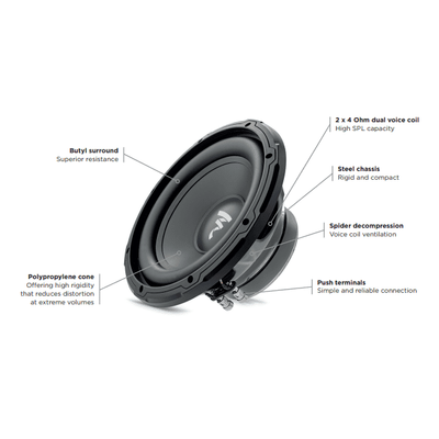 SUB10DUAL FOCAL Car Subwoofer Speaker | Dual Voice Coil | 10" 250w RMS / Max 500w