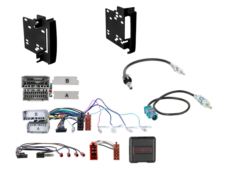 ACV 621145-07-1 2-DIN Kit Chrysler/Dodge/Jeep/Lancia SWC/Amp black