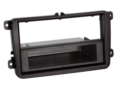 ACV 2-DIN facia plate with pocket Seat / Skoda / VW black 100621