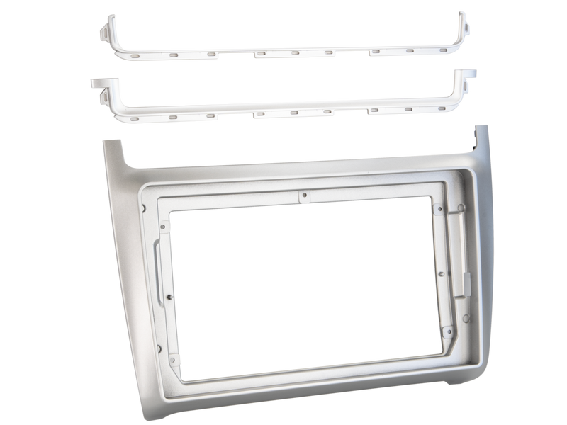ACV 381320-90-2 9″ facia plate VW Polo(6R) 04/2014-07/2017 silver