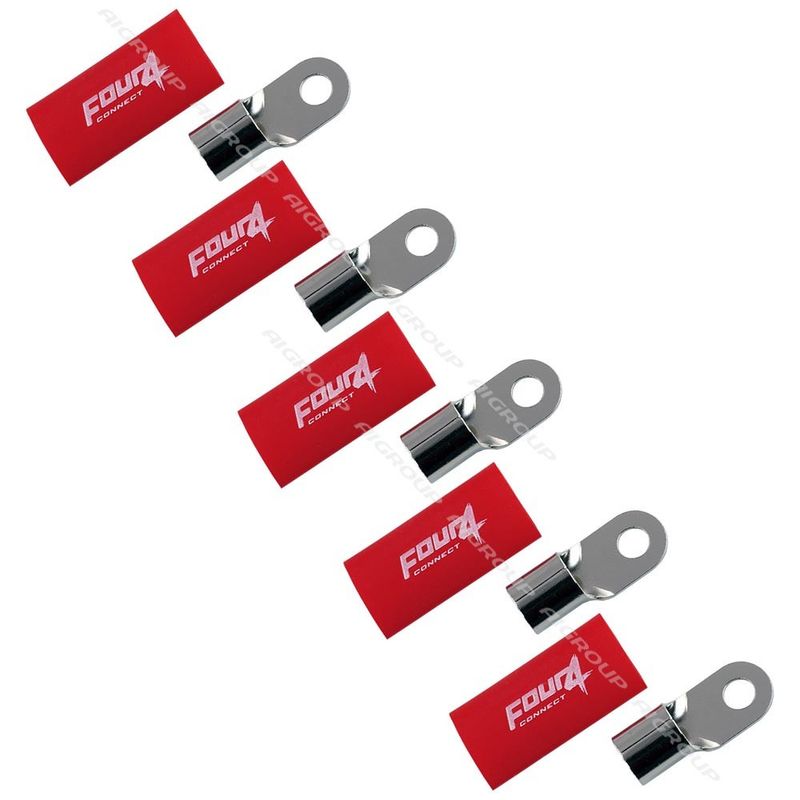 FOUR Connect 4-690944 M8 ring terminal 50mm², 5x red