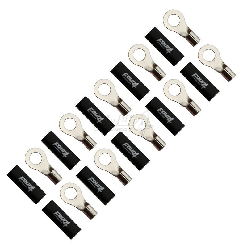 FOUR Connect 4-690961 M8 ring terminal 10mm², 10x black