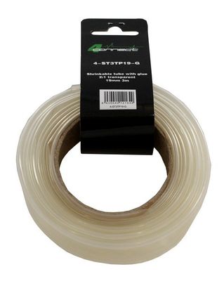 FOUR Connect 4-ST3TP19-G shrink tube with glue,  2:1 transparent, 19mm 3m