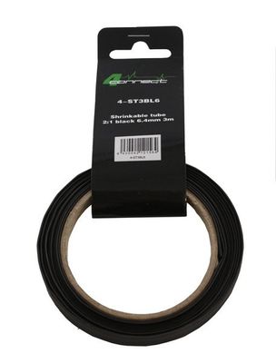 FOUR Connect 4-ST3BL6 shrink tube,  2:1 Black 6.4mm 3m