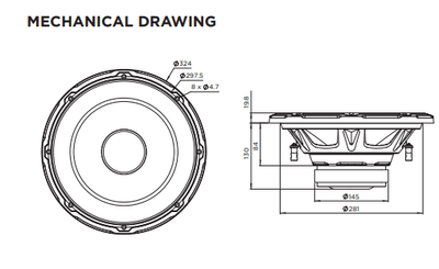 SUB12DUAL FOCAL Car Subwoofer Speaker | Dual Voice Coil | 12" 300w RMS / Max 600w