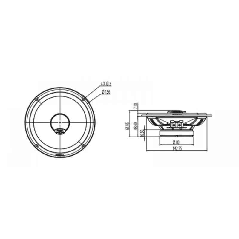 ICU165 Focal Universal | 2-Way Coaxial Car Speakers | 6.5" 165mm Woofer | Max 140w