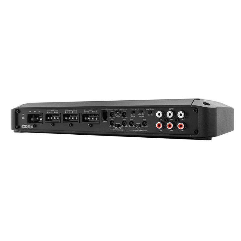 GX1200.6 - 1200W 6-Channel Class D Amplifier | Flush Mounted Bass Knob | High Level Input Capable | Low Pass and Subsonic Crossovers