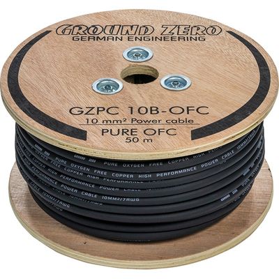 Ground Zero OFC virtakaapeli 10mm2 50m musta