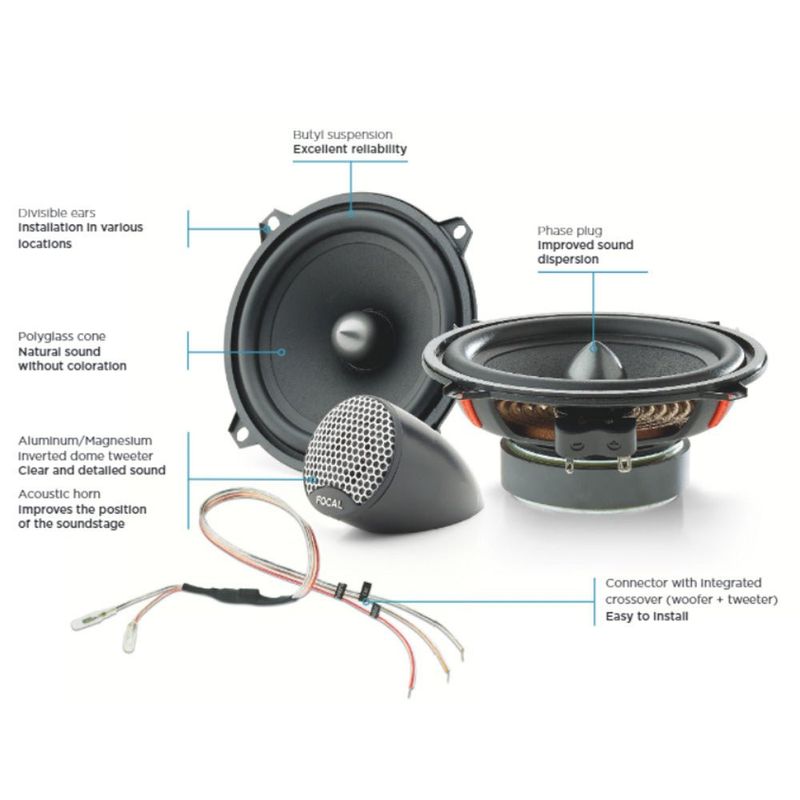 ISU130 Focal Universal | 2-Way Component Car Speakers |5" 130mm Woofer|Max 120w