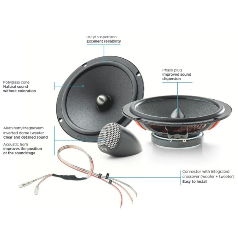 ISU165 Focal Universal | 2-Way Component Car Speakers | 6.5" 165mm Woofer | Max 140w