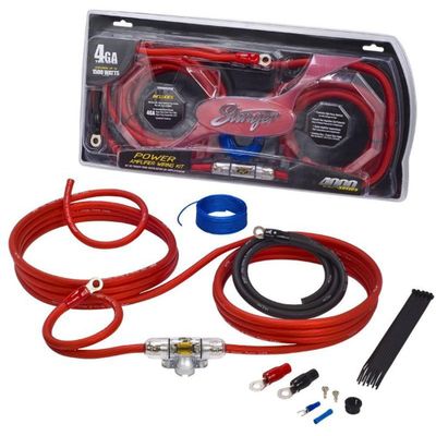 Stinger 1500 Watt, 4GA Power Amp Wiring Kit with 150 Amp MIDI Fuse holder (4000 Series)