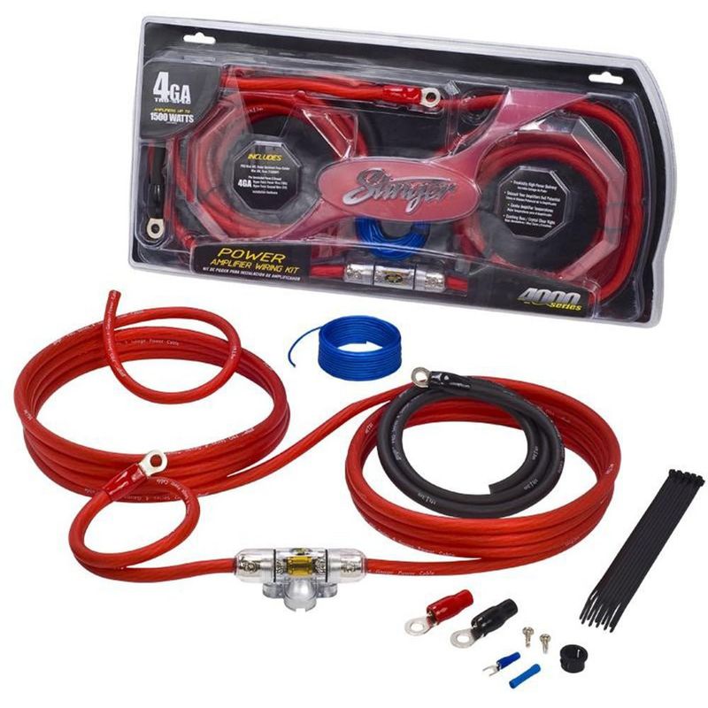 Stinger 1500 Watt, 4GA Power Amp Wiring Kit with 150 Amp MIDI Fuse holder (4000 Series)
