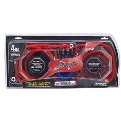 Stinger 1500 Watt, 4GA Power & Signal Amp Wiring Kit with 150 Amp MIDI Fuse holder (4000 Series)